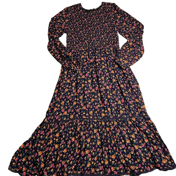 Anthropologie Lost + Wander Maxi Dress Womens M Floral Smocked Bloomcore Fall - Picture 3 of 9